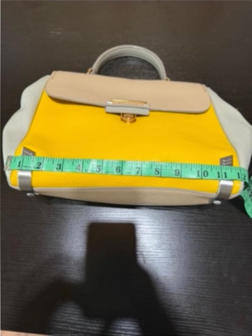 Marc Jacobs Yellow and Cream Leather Top-Handle Satchel - Picture 10 of 12